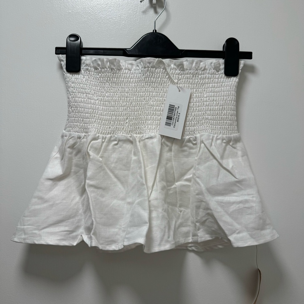 Reformation Clementine Linen Top in White